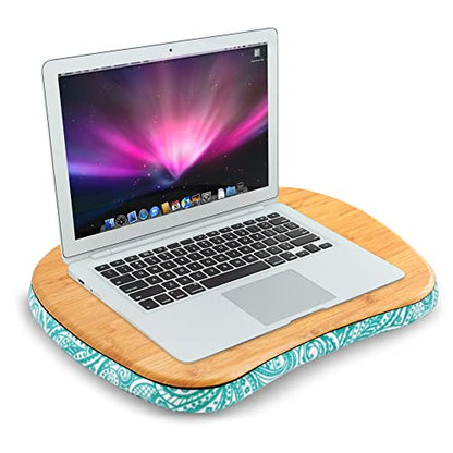 Lap Laptop Desk - Portable Lap Desk with Pillow Cushion, Fits up to 15.6 inch Laptop for Home Office Students Use as Computer Laptop Stand, Book Tablet(1-Light Brown) - color: 1-light Brown