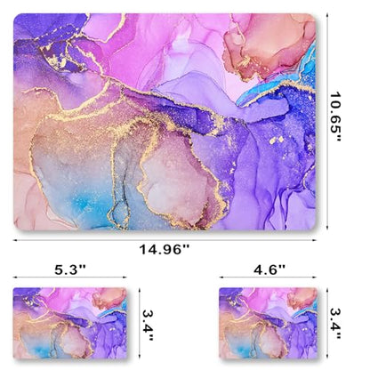 Laptop Decal Sticker Skin Cover, 11.6”12" 13" 13.3" 14" 15" 15.4" 15.6 inch Laptop Netbook Vinyl Skin Sticker Cover Art Notebook PC Protector (2 Wrist Pad Skins), Removable Reusable, Purple Marble - color: Purple Marble