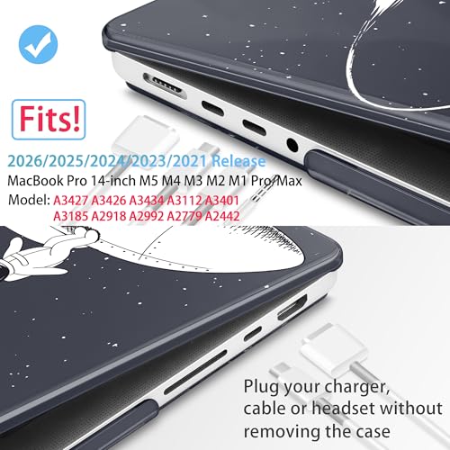 Mektron Case for M5 MacBook Pro 14 inch 2026 Model A3427 A3426 Fit 2025-2021 Model A3434 A3112 M4 A3112 A3401 A3185 M3 A2918 A2992 M2 A2779 M1 A2442 Pro/Max Cover for MacBook Pro 14", Astronauts - color: Astronauts