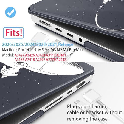 Mektron Case for M5 MacBook Pro 14 inch 2026 Model A3427 A3426 Fit 2025-2021 Model A3434 A3112 M4 A3112 A3401 A3185 M3 A2918 A2992 M2 A2779 M1 A2442 Pro/Max Cover for MacBook Pro 14", Astronauts - color: Astronauts