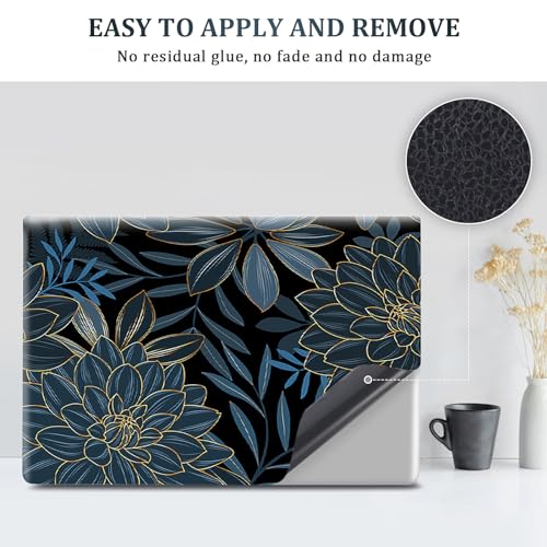 12 13 14 15 15.4 15.6 Inches Laptop Skin Sticker Decal Universal Netbook Skin Sticker Reusable Soft Notebook Art Protector Cover Decal, Blue Flower - color: Blue Flower