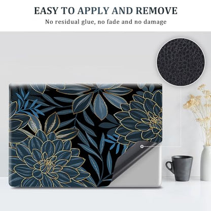 12 13 14 15 15.4 15.6 Inches Laptop Skin Sticker Decal Universal Netbook Skin Sticker Reusable Soft Notebook Art Protector Cover Decal, Blue Flower - color: Blue Flower