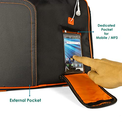 Sleek and Durable Laptop Carry Case -Versatile Office and Travel Messenger Bag with Secure Pockets,Up to 12-inch Laptop Space - color: Orange, size: 15.6 inch