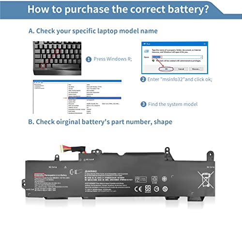 SS03XL 933321-855 Laptop Battery for HP EliteBook 840 830 735 745 G5 G6, EliteBook 730 740 836 846 G5, ZBook 14U G5 G6 SS03050XL HSN-113C-4 HSN-I12C HSTNN-DB8J 932823-171 932823-421 932823-1C1 - size: 1 Count (Pack of 1)