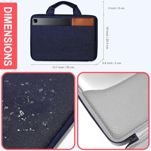 Hseok Laptop Case 13.3-14 Inch Sleeve,TSA Shockproof Computer Handbag,Compatible with MacBook Neo/Pro 14 M5/M4/M3/M2/M1,All Models 13.3" MacBook Air/Pro,XPS 13/14,Most 13-14 Notebooks,Blue - color: Blue