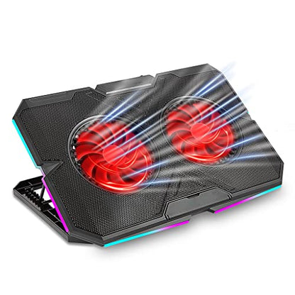 Gaming Laptop Cooler Turbo Fan 7 Heights Notebook Cooling Base 2 USB Port Fits 11-18 Inches Turbo Fan