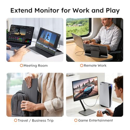 15.6" Portable Monitor with Smart Cover, FHD 1080P IPS Travel Monitor for Laptop, Built-in Speaker& Stand, USB-C&Mini HDMI Screen Extender for Laptop Mac PC Phone Xbox PS4/5 Switch with Stand Case - style: 15.6 CASE