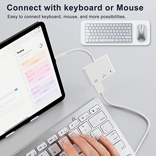 USB C to 3.5mm Audio Headphone Adapter with Charger Port,OTG Adapter | 3 in 1 USB C to USB Adapter for iPhone 17/16/15 Samsung Galaxy S22 Ultra S21 S20 i-Pad Pro Air Pixel 4 Laptops
