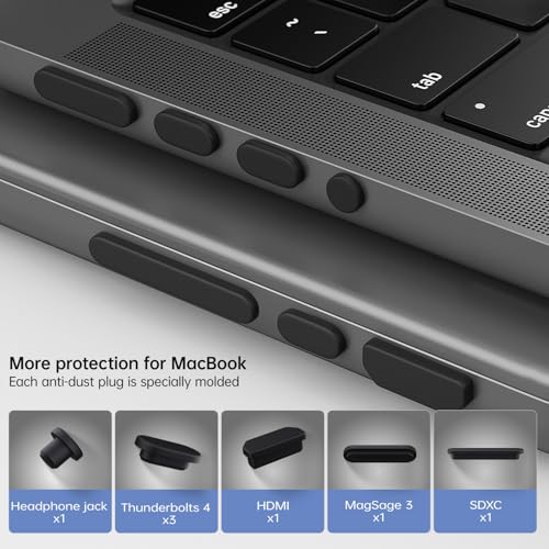 7PCS Anti Dust Port Plugs Accessory Cover for 2026 2025 MacBook Air 13 inch 15.3 inch M5 M4 M3 M2 M1 / 2026-2022 MacBook Pro 14" & 16" M5 M4 M3 M2 M1 Pro/Max, MacBook Port Accessories