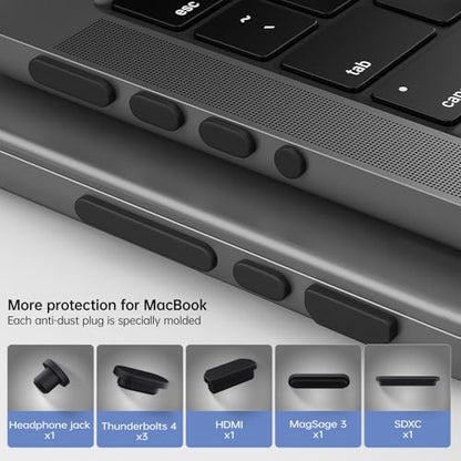 7PCS Anti Dust Port Plugs Accessory Cover for 2026 2025 MacBook Air 13 inch 15.3 inch M5 M4 M3 M2 M1 / 2026-2022 MacBook Pro 14" & 16" M5 M4 M3 M2 M1 Pro/Max, MacBook Port Accessories