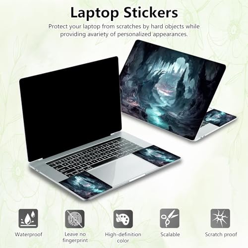 Laptop Skin Sticker Decal, Universal Reusable Vinyl Laptop Cover for 12" 13" 13.3" 14" 15" 15.4" 15.6" Notebook PC, Waterproof Scratch-Resistant with 2 Wrist Pads, Easy to Apply & Remove,Art Mountain - color: Art Mountain