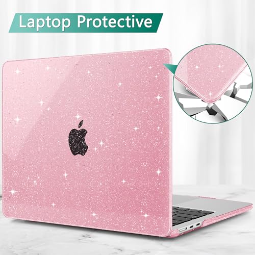 May Chen Case for MacBook Air 13/13.6-inch (M5/M4/M3/M2, 2022-2026 Models A3449 A3240 A3113 A2681), Lightweight | Closes Seamlessly | Ideal for Work Hard Shell Case, Pink Glitter - color: Pink Glitter