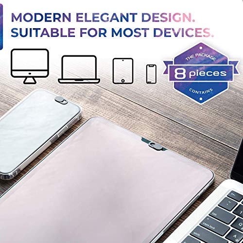 Webcam Covers Laptop Camera Cover Slide. Privacy Protector for Laptop, Tablet, iPаd, MаcBook, iPhоnе 8/7/6 Plus, iMас, Smartphone, Protection from Dust and Dirt. [8 pcs], Black (123)