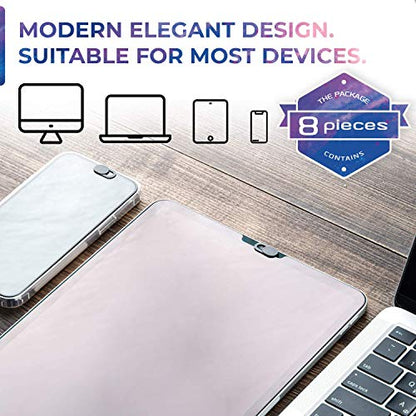 Webcam Covers Laptop Camera Cover Slide. Privacy Protector for Laptop, Tablet, iPаd, MаcBook, iPhоnе 8/7/6 Plus, iMас, Smartphone, Protection from Dust and Dirt. [8 pcs], Black (123)