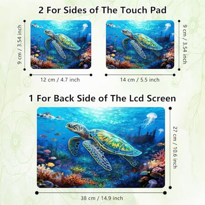 Laptop Skin Sticker Decal, Universal Reusable Vinyl Laptop Cover for 12" 13" 13.3" 14" 15" 15.4" 15.6" Notebook PC, Waterproof Scratch-Resistant with 2 Wrist Pads, Easy to Apply & Remove,A Sea Turtle - color: A Sea Turtle