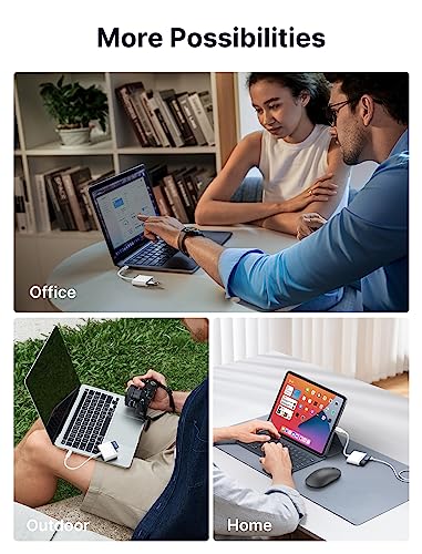 JSAUX 4-in-1 USB C SD Card Reader White | USB C Micro SD Card Reader with (USB 3.0 & Charging) Port Compatible with iPhone 16 Pro Max, Android, Mac, iPad Pro, Camera - color: White, size: 4-in-1
