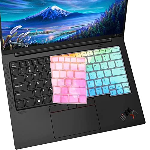 i-Tensodo Keyboard Cover for Lenovo Thinkpad x1 Carbon Gen 11/10 14 inch, ThinkPad T14 Gen 4/Gen 3, T14s Gen 3, ThinkPad L14/ P14s Gen 3, ThinkPad X1 Yoga Gen 8/7-Colorful - color: Colorful