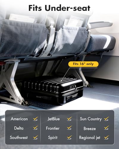 Lekesky 16 Inch Underseat Carry On Luggage Airline Approved, B-Black | Small Underseat Carry-on Luggage with TSA Lock Spinner Wheels, Personal Item Luggage Removable Wheels for Travel - color: B-Black, size: 16 Inch
