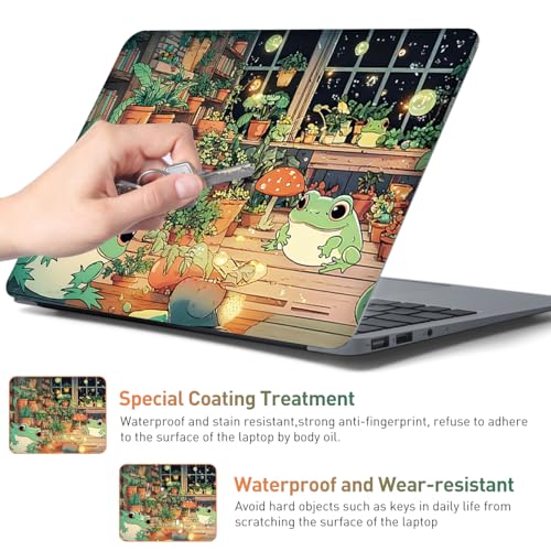 12.1-15.6 Inch Laptop Skin Decal - Universal Reusable Vinyl Laptop Cover Sticker, Waterproof Art Decal Protector - Frog & Mushroom - color: Frog & Mushroom