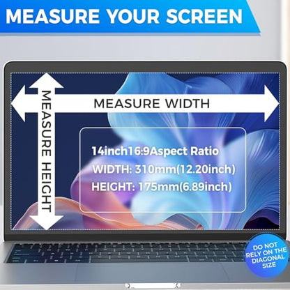 Magnetic 14 Inch Laptop Privacy Screen 16:9 Aspect Ratio, Removable Anti-Blue/Glare Protector Film - size: Magnetic 14 inch （16：9）