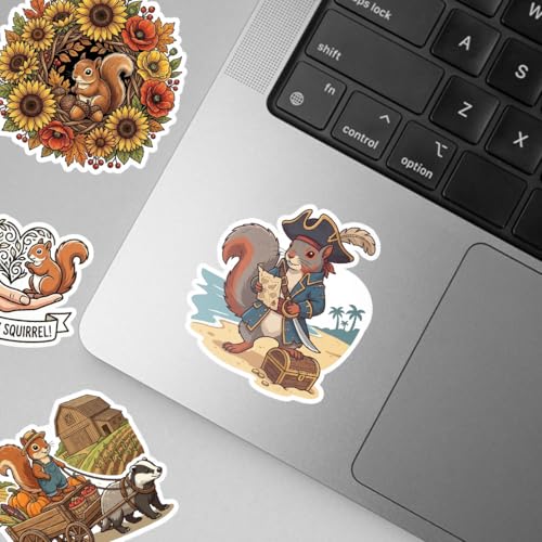 18 PCS Squirrels Vinyl Waterproof Laptops Decorative Decals, Aesthetic Animals Bumper Journal Helmet Stationery DIY Sticker - color: Squirrel