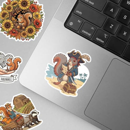 18 PCS Squirrels Vinyl Waterproof Laptops Decorative Decals, Aesthetic Animals Bumper Journal Helmet Stationery DIY Sticker - color: Squirrel