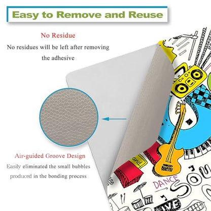Laptop Decal Sticker Skin Cover, 12" 13.1" 13.3" 14" 15" 15.4" 15.6" Laptop Netbook Vinyl Art Skin Sticker Cover Notebook PC Protector (2 Wrist Pad Included), Removable Reusable, Creativity Music - color: Creativity Music