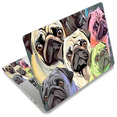 Laptop Skin Sticker Decal, Universal Reusable Vinyl Laptop Cover for 12" 13" 13.3" 14" 15" 15.4" 15.6" Notebook PC, Waterproof Scratch-Resistant with 2 Wrist Pads, Easy to Apply & Remove,Cute Dogs - color: Cute Dogs