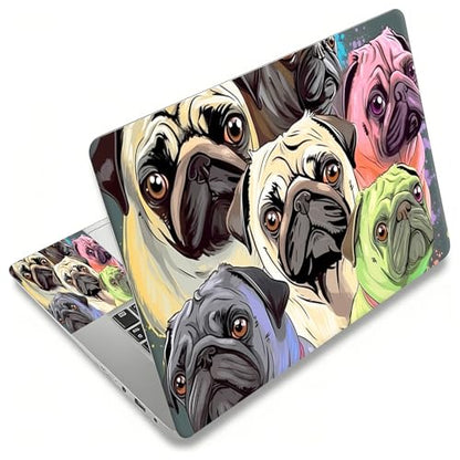 Laptop Skin Sticker Decal, Universal Reusable Vinyl Laptop Cover for 12" 13" 13.3" 14" 15" 15.4" 15.6" Notebook PC, Waterproof Scratch-Resistant with 2 Wrist Pads, Easy to Apply & Remove,Cute Dogs - color: Cute Dogs
