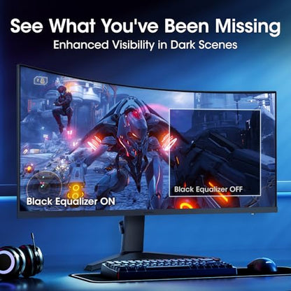 KOORUI 34 Inch Ultrawide Curved WQHD Gaming Monitor, 180Hz 1000R 1ms | 3440×1440p HDR400, 95% DCI-P3, PIP/PBP, FreeSync Premium, height-adjustable stand, gaming and multitasking - size: 34"/WQHD/1000R/HDR400