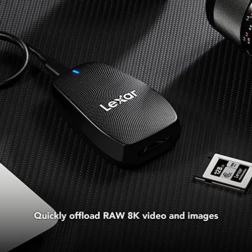 Lexar CFexpress Type B Card Reader, 1700MB/s Read, USB-C, USB 3.2 Gen 2x2 | Supports CFexpress Type B Cards, Compatible with PC, Laptop, Tablet, Smartphone, USB-C/A Cable, Compact, LRW550U-RNBNU - style: CFexpress USB 3.2 Reader