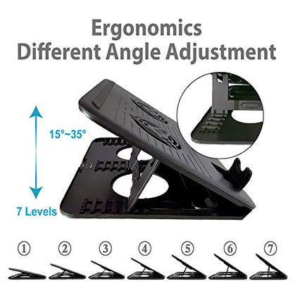 Laptop Cooler Cooling Pad 10"-16" Notebook Cooler Cooling Stand - Slim Portable USB Powered 2 Fans, Adjustable Mounts Laptop Stand Height Angle.