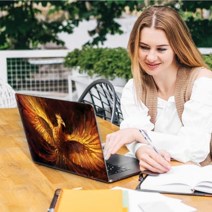 Laptop Skin Sticker Decal, Universal Reusable Vinyl Laptop Cover for 12" 13" 13.3" 14" 15" 15.4" 15.6" Notebook PC, Waterproof Scratch-Resistant with 2 Wrist Pads, Easy to Apply & Remove,Cool Phoenix - color: Cool Phoenix