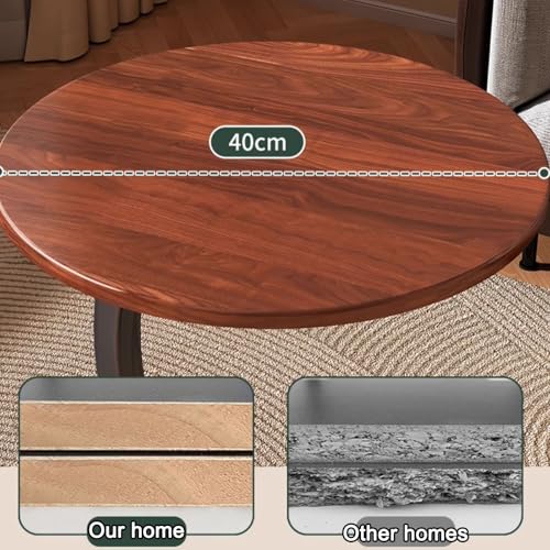 Round Side Tables Living Room Wood Carbon Steel Engineering Structure Sofa Side Table Space-Saving Side Tables Bedroom for Living Room Bedroom(Brown) - color: Brown