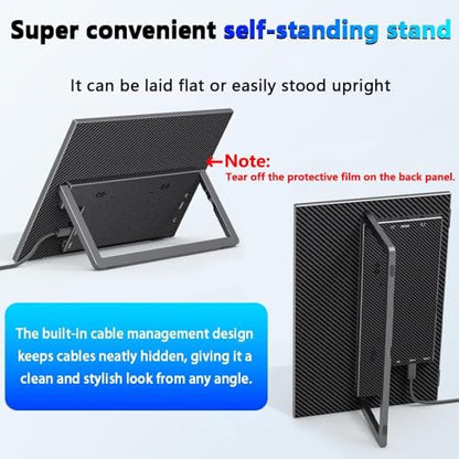 13.3" OLED Portable Touchscreen Monitor, 1080P HDR VESA 500 Nits, USB-C HDMI External Display with Stand (Vertical Monitor) & Speakers for Laptop PC Mac Android (No Touch for iPhone/iPad/Consoles)