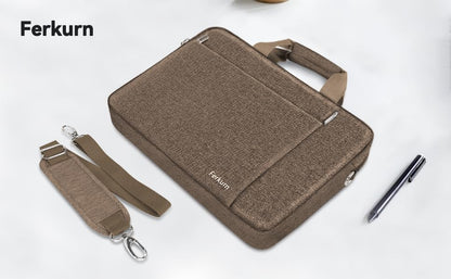 Ferkurn Laptop Bag Case for Women Men Computer Bag Compatible with HP Envy Pavilion Omen/LG Gram/MSI/Dell Inspiron XPS/Lenovo/Acer, Shoulder Strap Carrying Messenger Briefcase, Brown, 15.6 16 Inch - color: Brown, size: 15.6 inch