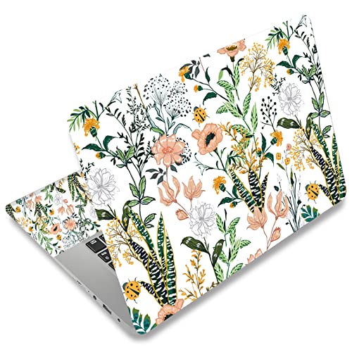 DINKY Laptop Skin Sticker Decal, 12" 13" 13.3" 14" 15" 15.4" 15.6 inch Laptop Universal Reusable Vinyl Skin Stickers Cover Art Decal Notebook PC Personalized Protector (Beautiful Floral) - color: Beautiful Floral