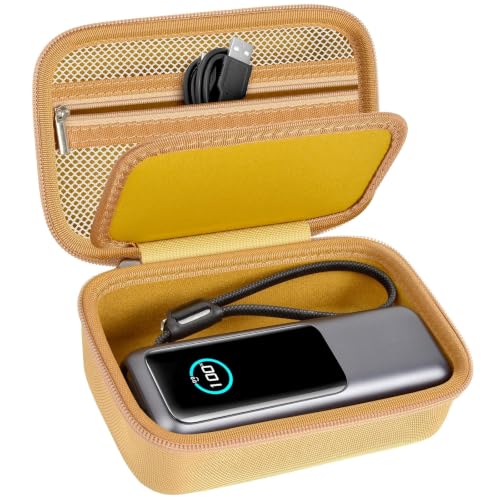 Laptop Power Bank Case for Anker 25000& Prime 27650, Gold | Organizes the Power Bank, Small Cables and 100W Charging Base; Larger 150W Charging Base Does Not Fit, Case Only - color: Gold