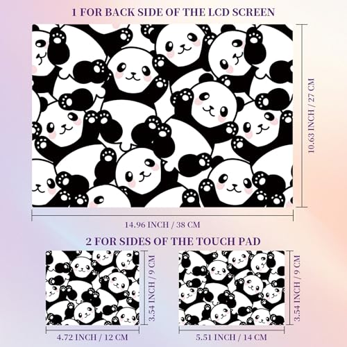 Laptop Skin Sticker Laptop Cover for 12" 13" 13.3" 14" Laptop Stickers,Reusable Skin Sticker Cover Personalized Art Waterproof & Scratch-Resistant Protector Case,Cute Pandas - color: Cute Pandas