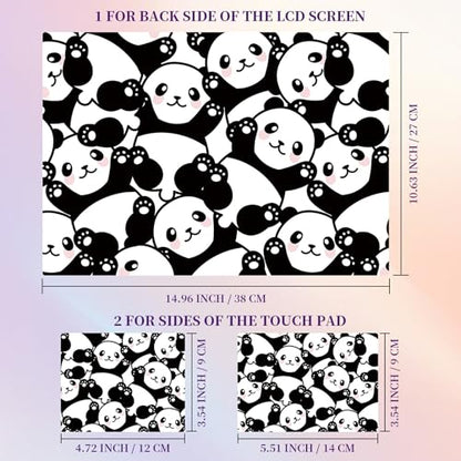 Laptop Skin Sticker Laptop Cover for 12" 13" 13.3" 14" Laptop Stickers,Reusable Skin Sticker Cover Personalized Art Waterproof & Scratch-Resistant Protector Case,Cute Pandas - color: Cute Pandas