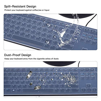 CASEDAO Clear Keyboard Cover Compatible with Dell KB216 KB216p KB216d / KM636 Wireless Keyboard, Dell Optiplex 5250/3050/3240/5460/7450/7050,Dell Inspiron AIO 3475/3670/3477 All-in one Desktop - color: Clear (for Dell KB216 KM636 Keyboard)