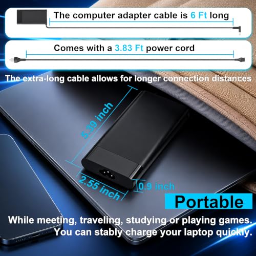 150W Laptop Charger AC Adapter Compatible with HP Zbook 15 16 17 15U 15V G3 G4 G5 G6 G7 G8 G9 Victus 15 Pavilion Gaming 15 15-bc 17 OMEN 15 17 Pavilion Gaming 15 17 Blue Tip Power Supply Cord