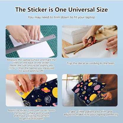 Universal Laptop Skin Sticker with 2 Wrist Pad Skins, Waterproof Scratch Resistant Vinyl Laptop Cover Decal, Cut to Fit for 11–15.6 Inch MacBook HP Dell Lenovo, Cosmic Planet - color: Cosmic Planet