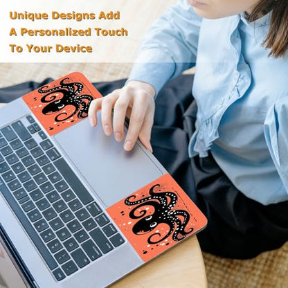 Universal Laptop Skin Sticker with 2 Wrist Pad Decals, 3-Piece Removable Vinyl Laptop Cover, Cute Octopus Waterproof Anti-Scratch, Easy-Trim Fit for 13.3" 14" 15.6" Laptops - color: Cute Octopus