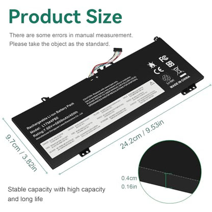 TREE.NB L17M4PB0 Battery for Lenovo Flex 6-14IKB 6-14ARR IdeaPad 530S-14ARR 530S-14IKB 530S-15IKB Yoga 530-14ARR 530-14IKB XiaoXin Air 14IKBR 15IKBR 15ARR 15IWL Series L17C4PB0 L17C4PB2 - size: 9.53x3.82x0.16inch L17M4PB0