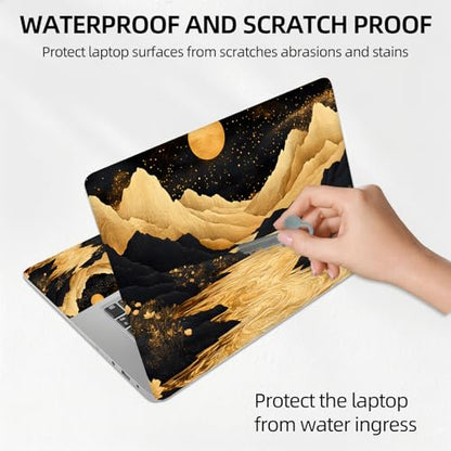 Golden River Canyon Universal Laptop Skin Sticker 3PCS, Protective Decal Trim-to-Fit 11.6" 13.3" 14" 15.6" Laptop Vinyl Cover, Removable Anti-Scratch Computer Decal Protector - color: Golden River Canyon