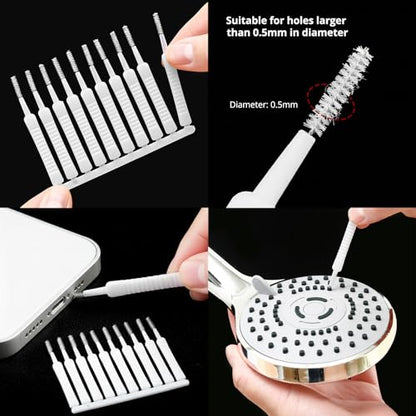 Cell Phone Cleaning Kit, iPhone Cleaning Kit for Charging Port Cleaner Keyboard Cleaning Kit for Airpods/Android/USB C/Earbuds/Laptop/iPad/Camera Lens with Stylus Pen (Black Brush Refill) - color: Black (with 10 Mini Brush)