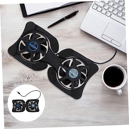 Portable Foldable Laptop Cooler with USB Fans Lightweight Notebook Cooling Pad for Laptops Black Protects from Overheating and Scratches