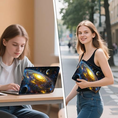 Universal Laptop Skin Sticker Decal, 12"-15.6" Aesthetic Vinyl Wrap, Nebula Planets Waterproof Notebook Cover Art Protector for MacBook HP Dell Lenovo, Fits 13" 14" 15" 15.6" - color: Nebula Planets