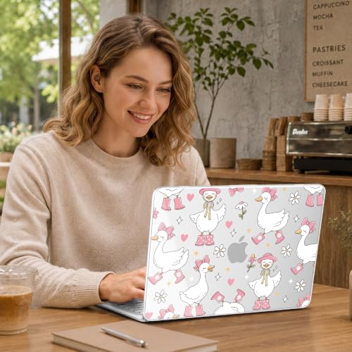 May Chen Compatible with MacBook Neo 13 inch Case 2026 Model A3404, Plastic Hard Shell,Keyboard Cover,Screen Protector,Dust Plug, for MacBook Neo 13" with A18 Pro Chip, Cute Goose Spring - color: Cute Goose Spring